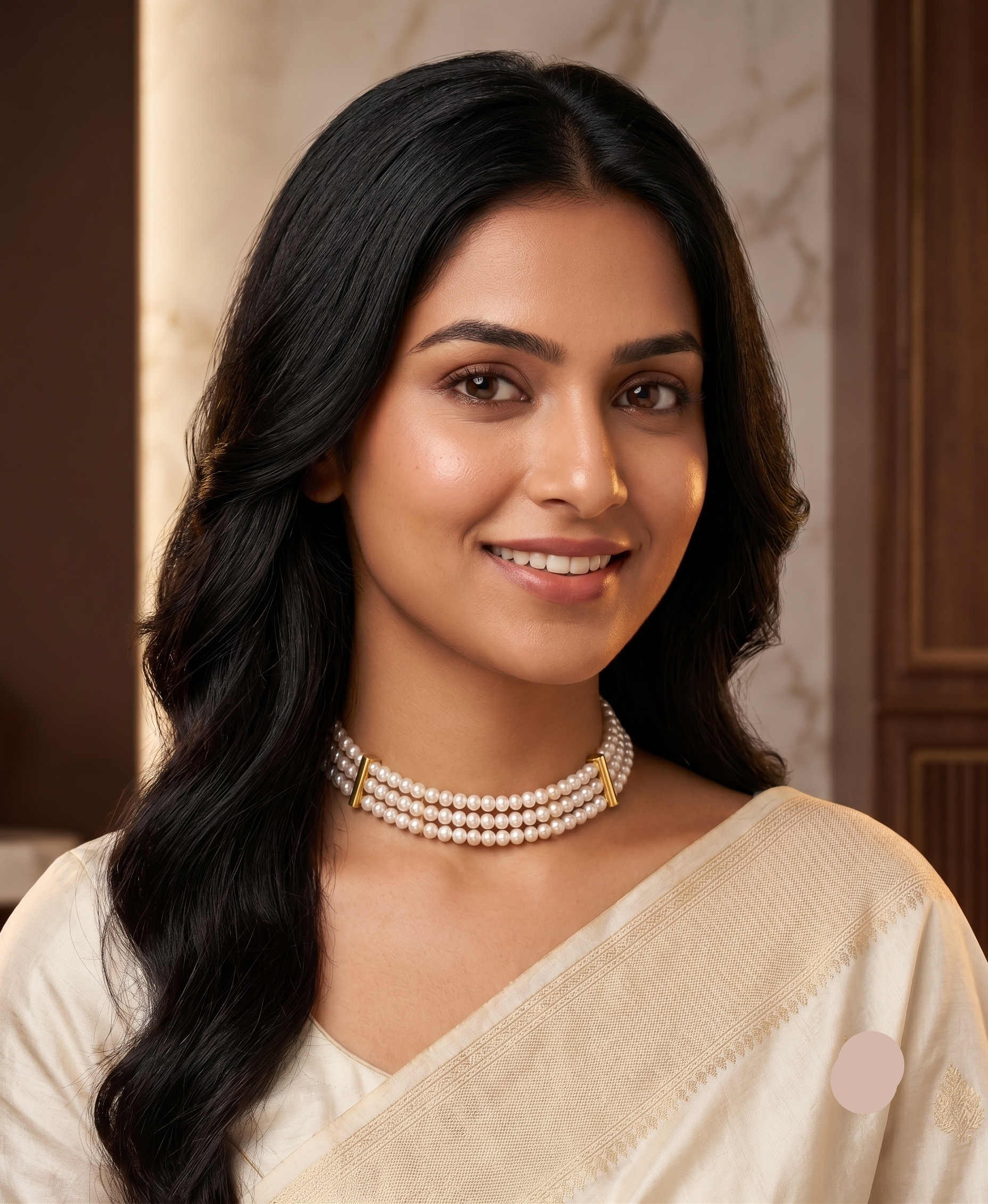 Silver Mist Freshwater Pearl 3 Line Choker
