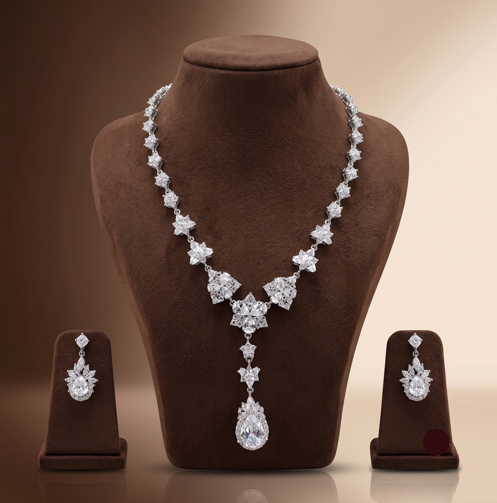 White CZ Necklace Set