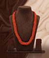 Sunset Twist  Braided Orange Beaded Necklace
