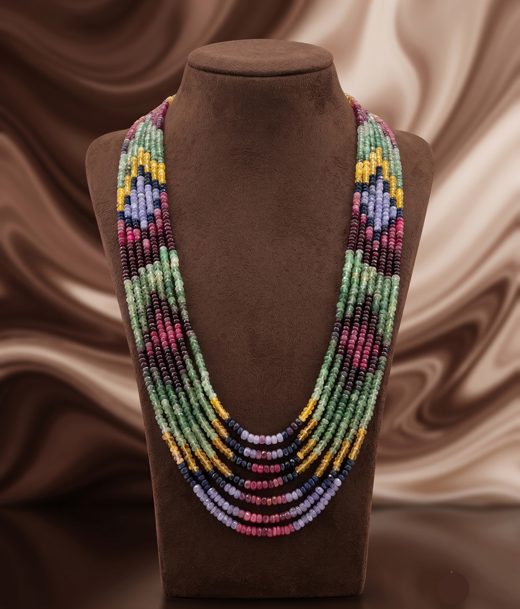 Mosaic Raga Colorful Beaded Necklace