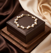 Oval White Freshwater Pearl Delicate Layered Bracelet
