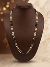 Two-Line Taar Mala  with Black  Beads and white Pearls
