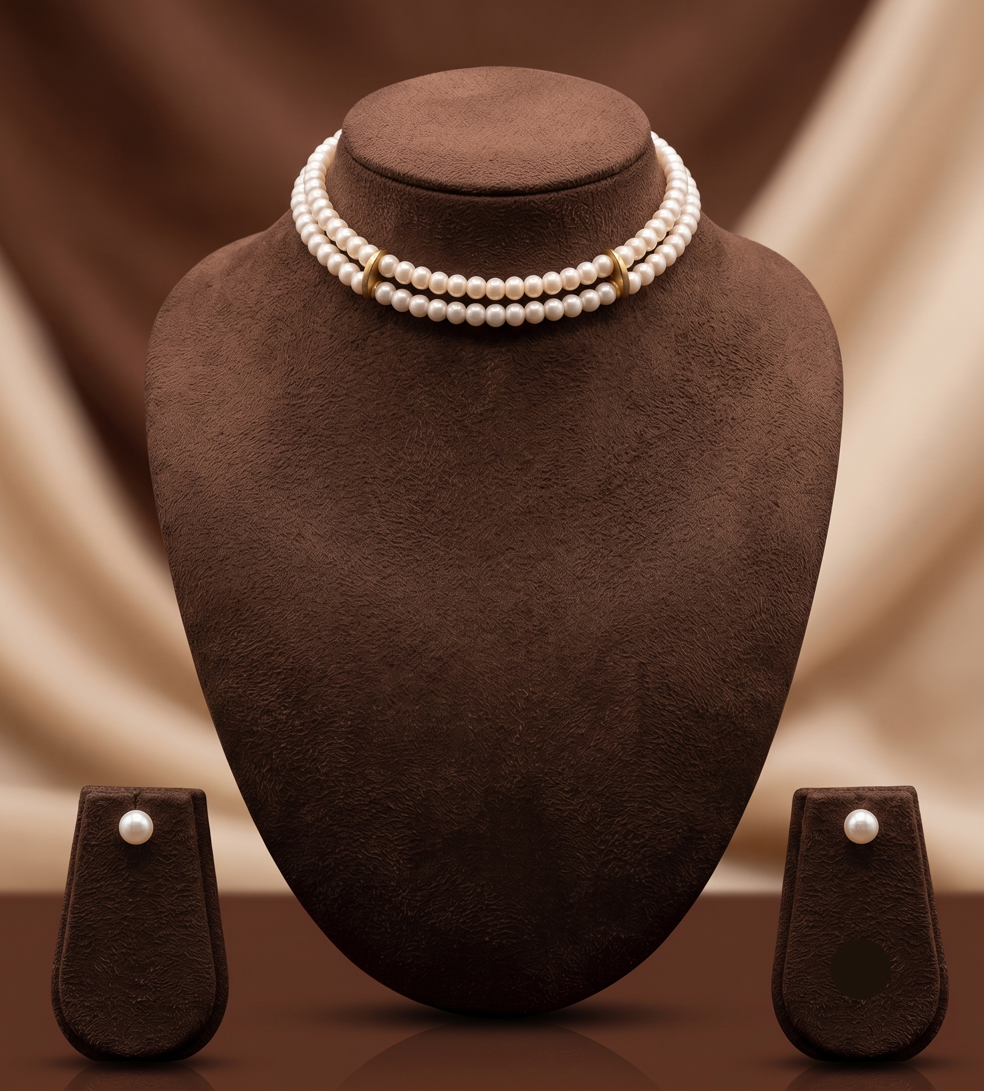 Classic Elegance Double-Strand Pearl Choker Set