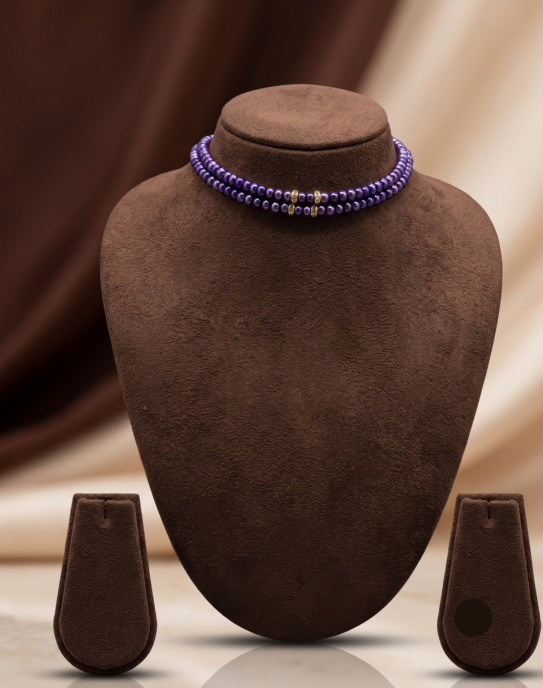 Royal Plum Freshwater Pearl 2 Line Choker
