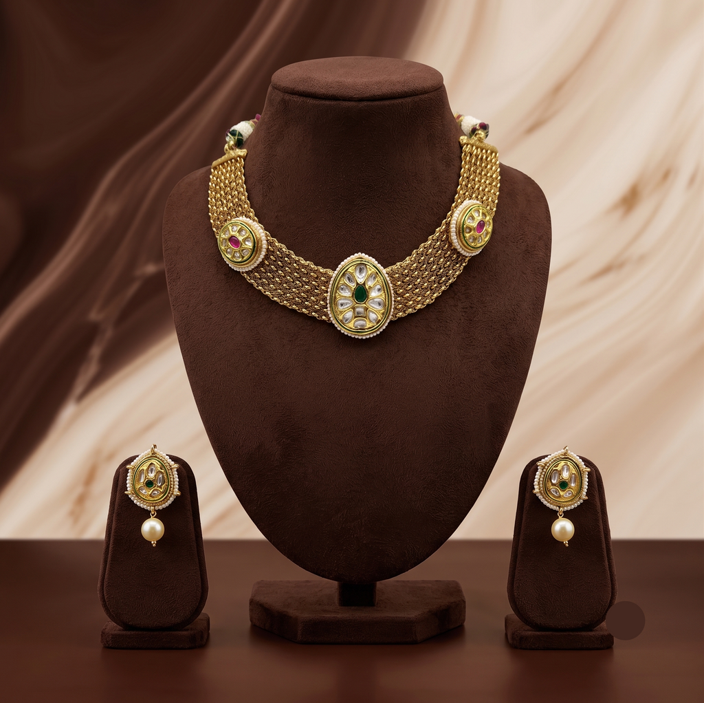 Kundan Jali Necklace Set