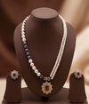 Maroon Majesty Pearl Pendent Set