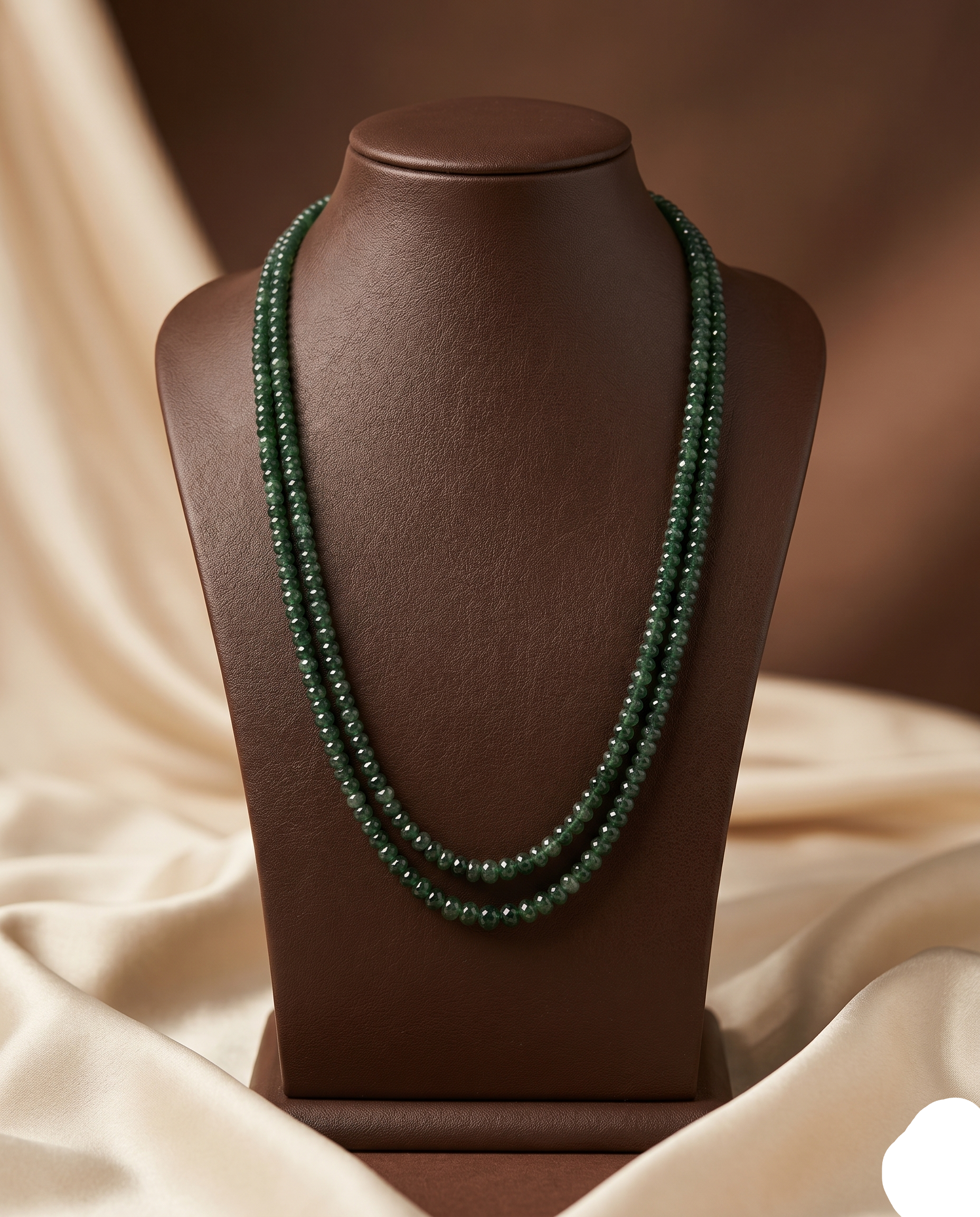 Regal Green Elegance Layered Stone Necklace