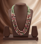 Earthy Gemstone Radiance Beaded Fancy Pendent Set