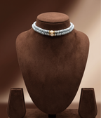 Sky Aura Freshwater Pearl 2 Line Choker