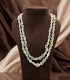 Moonlit Dew Double-Strand Oval Bead Necklace