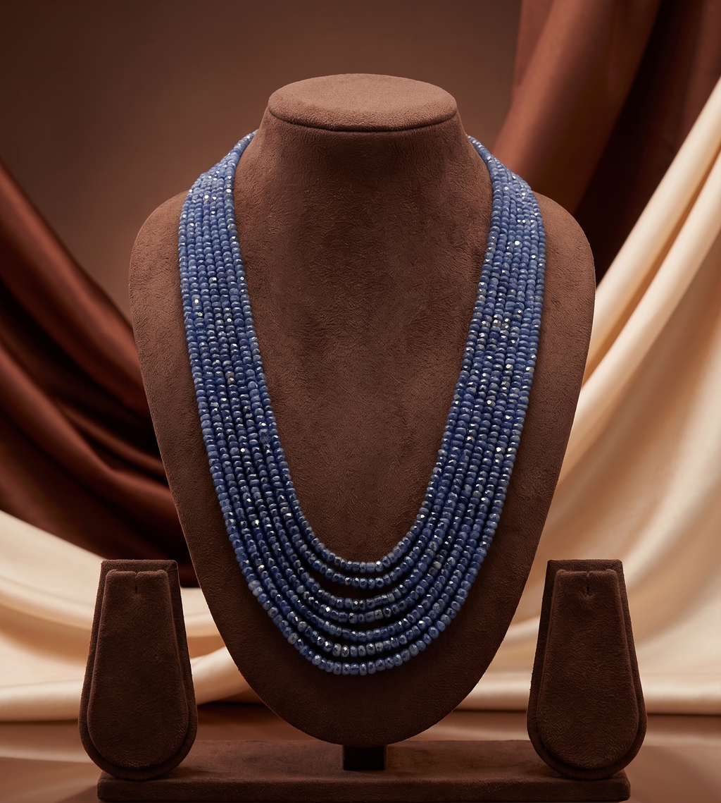 Royal Sapphire � Multi-Strand Layered Bead Necklace