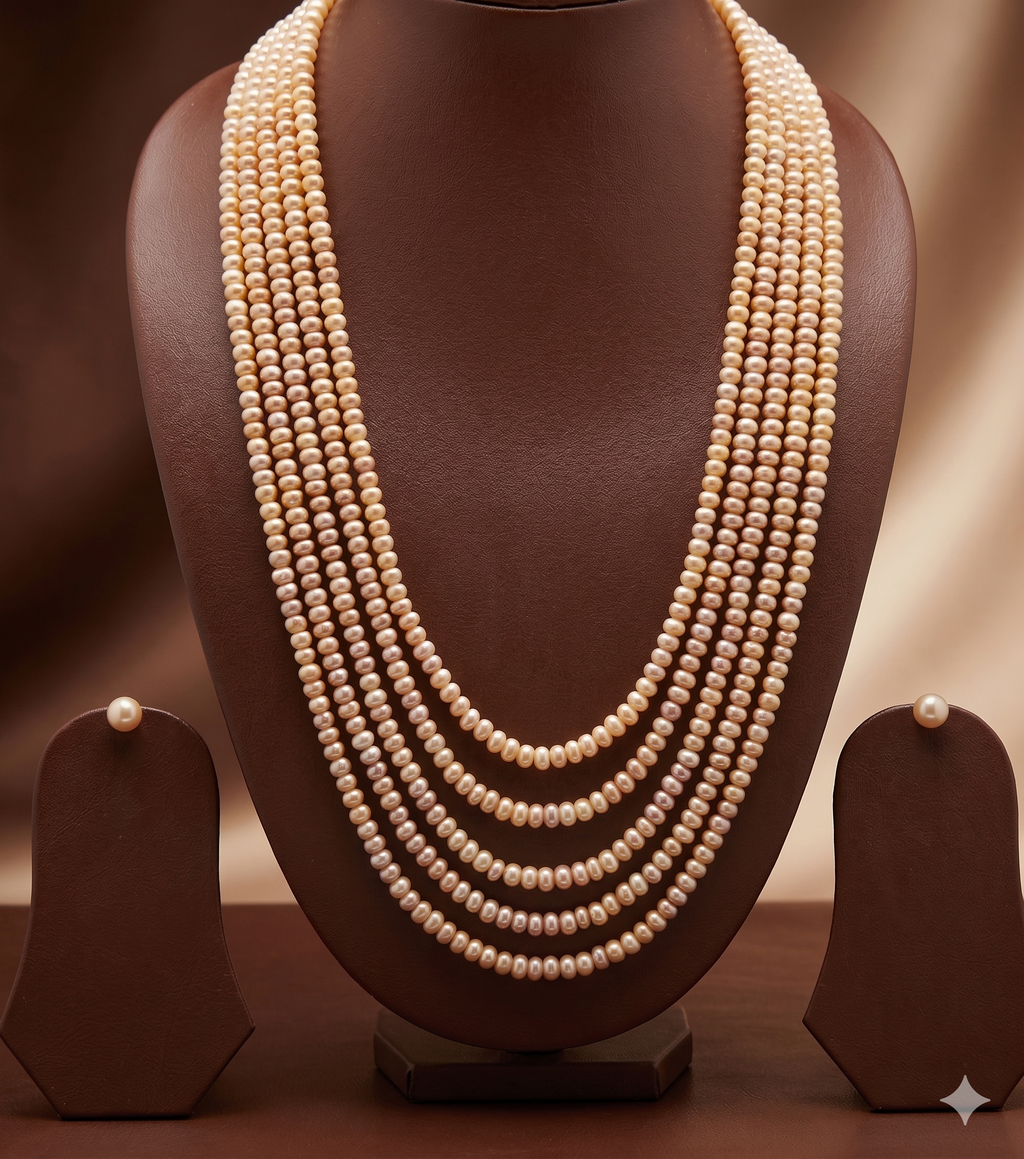 Five Line Freshwater Pearl Necklace
