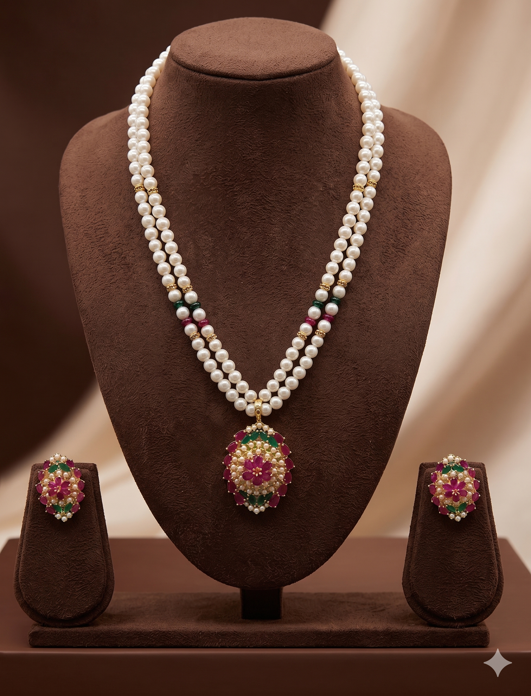 Regal Multicolor Freshwater Pearl Pendant Set