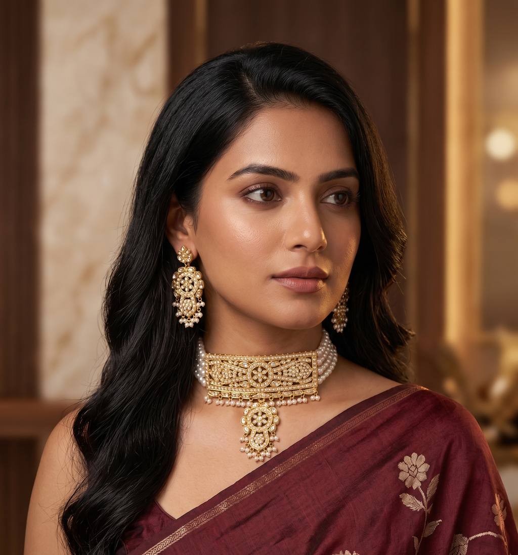 Regal Radiance Pearl Choker Set
