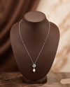 Silver Floral Pearl Pendant Chain