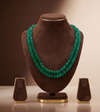 Verdant Elegance � Dual-Strand Green Beaded Stone Necklace