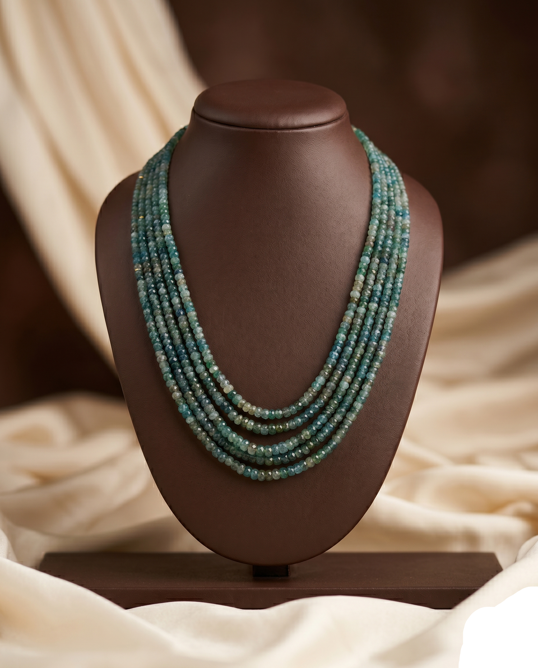 Evergreen Grace Multi-Strand Beaded Stone Necklace
