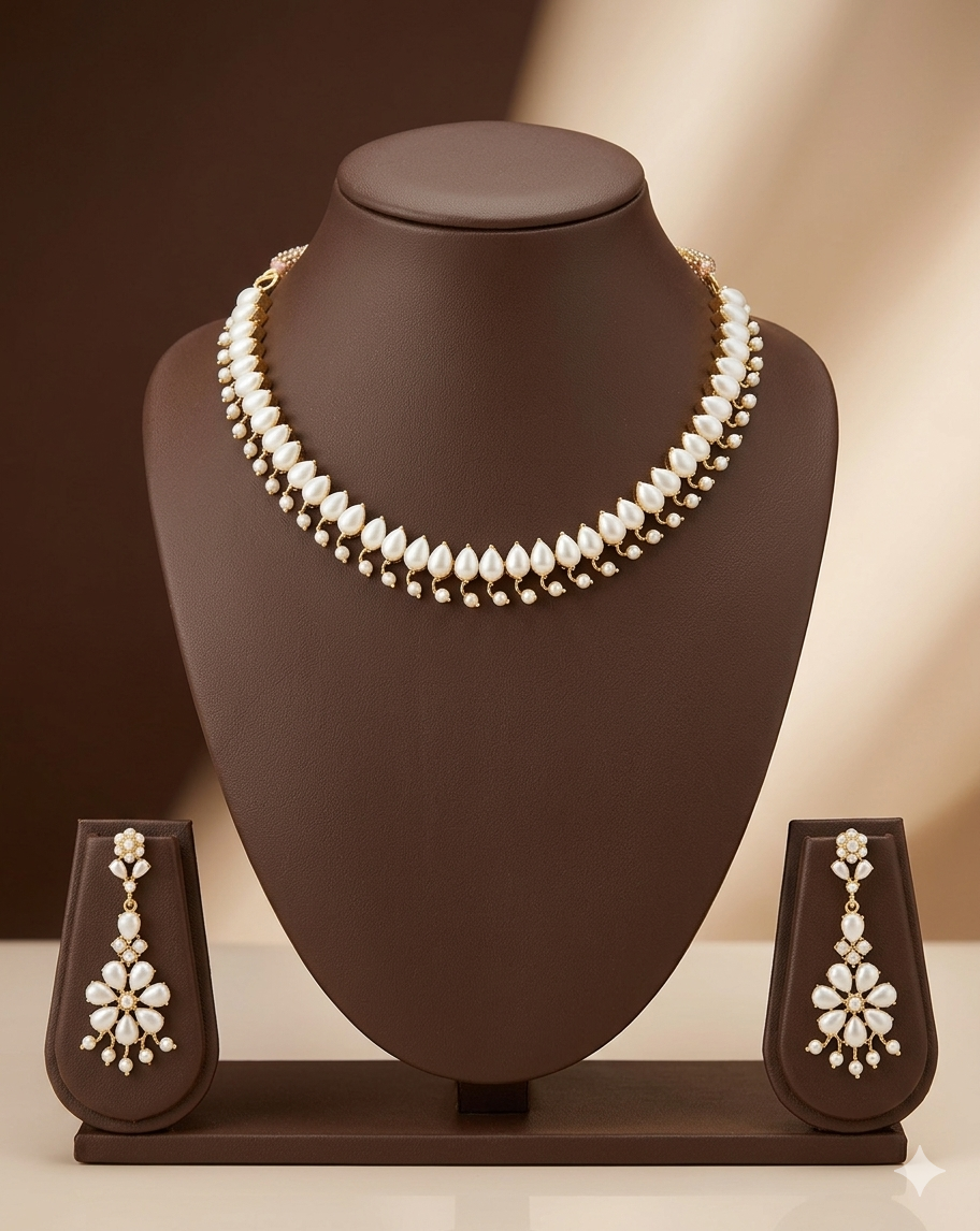 Handcrafted Natural pearl Necklace