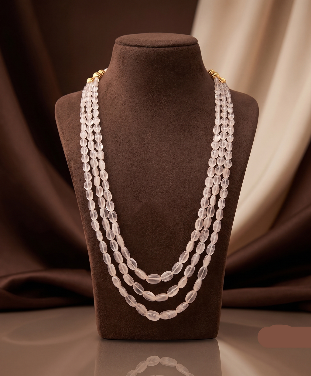 Crystal Cascade Triple-Strand Necklace