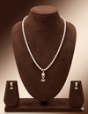 White Freshwater Pearl One Line Pendant Set