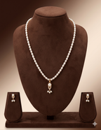 White Freshwater Pearl One Line Pendant Set