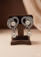 Delicate Heart Freshwater Pearl Earrings