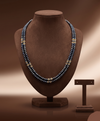 Midnight Blue Freshwater Pearl Two Line Mala