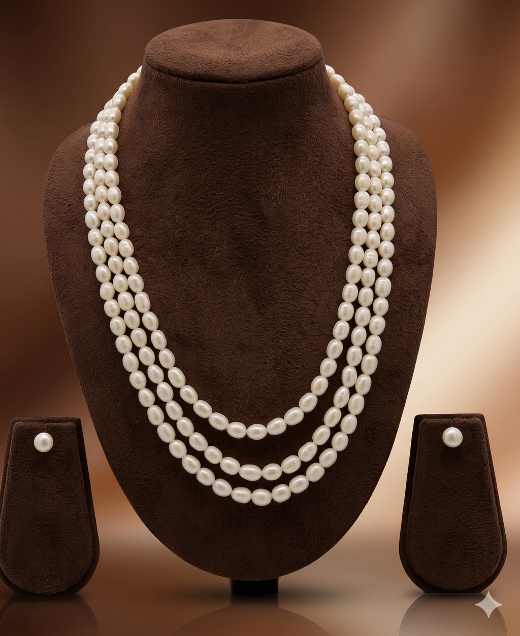 Freshwater Pearl Necklace & Earrings Set for Women