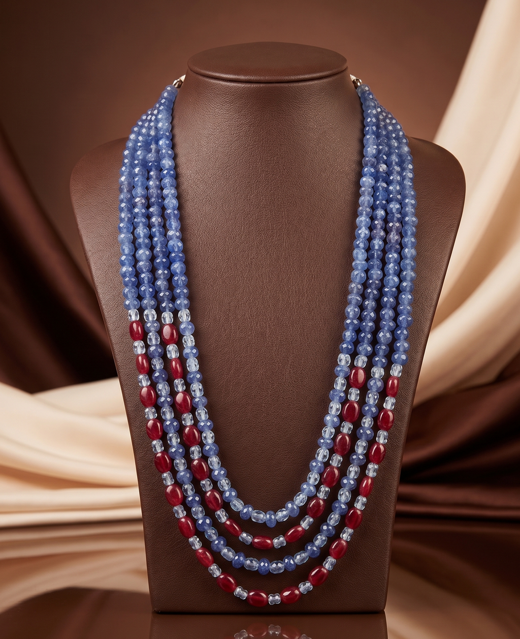 Cascading Twilight Beaded Statement Fancy Pendent Set