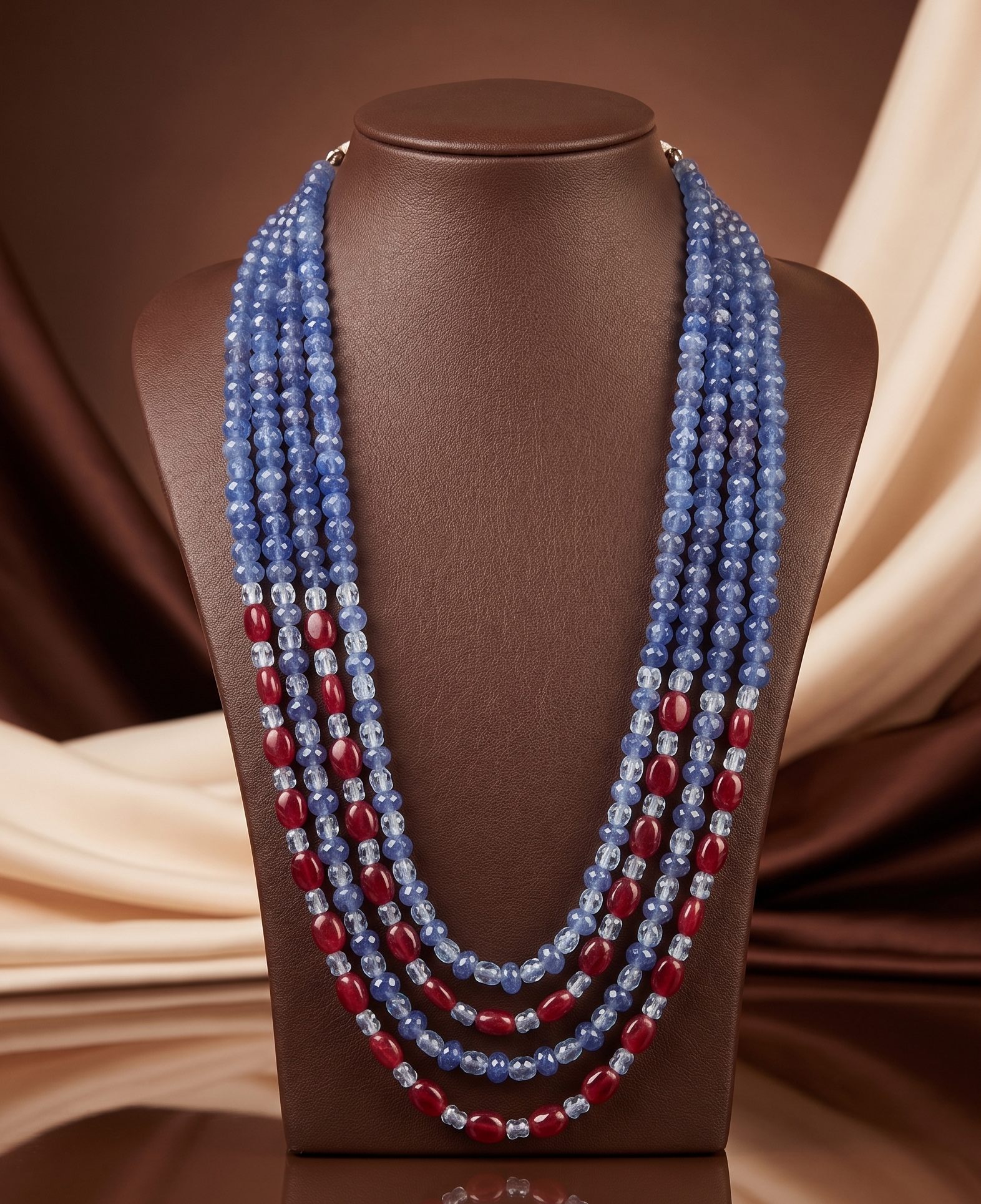 Cascading Twilight Beaded Statement Fancy Pendent Set