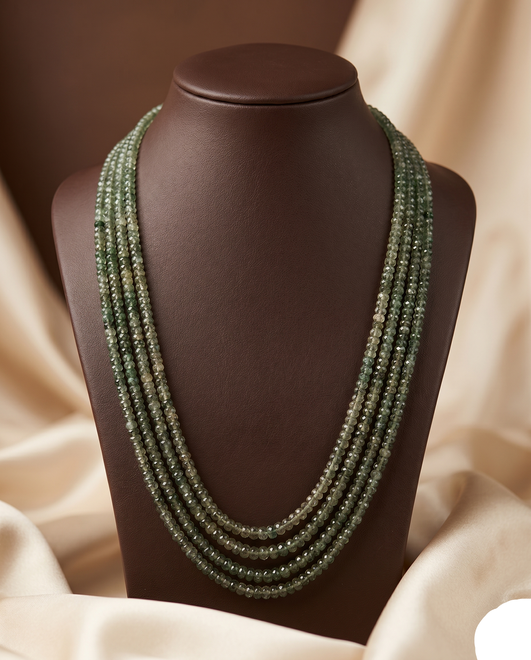 Emerald Majesty Multi-Strand Stone Necklace