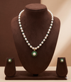 Emerald Freshwater Pearl Pendant Set