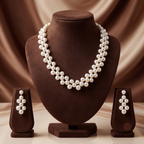 Floral Grace Double-Strand Pearl Set