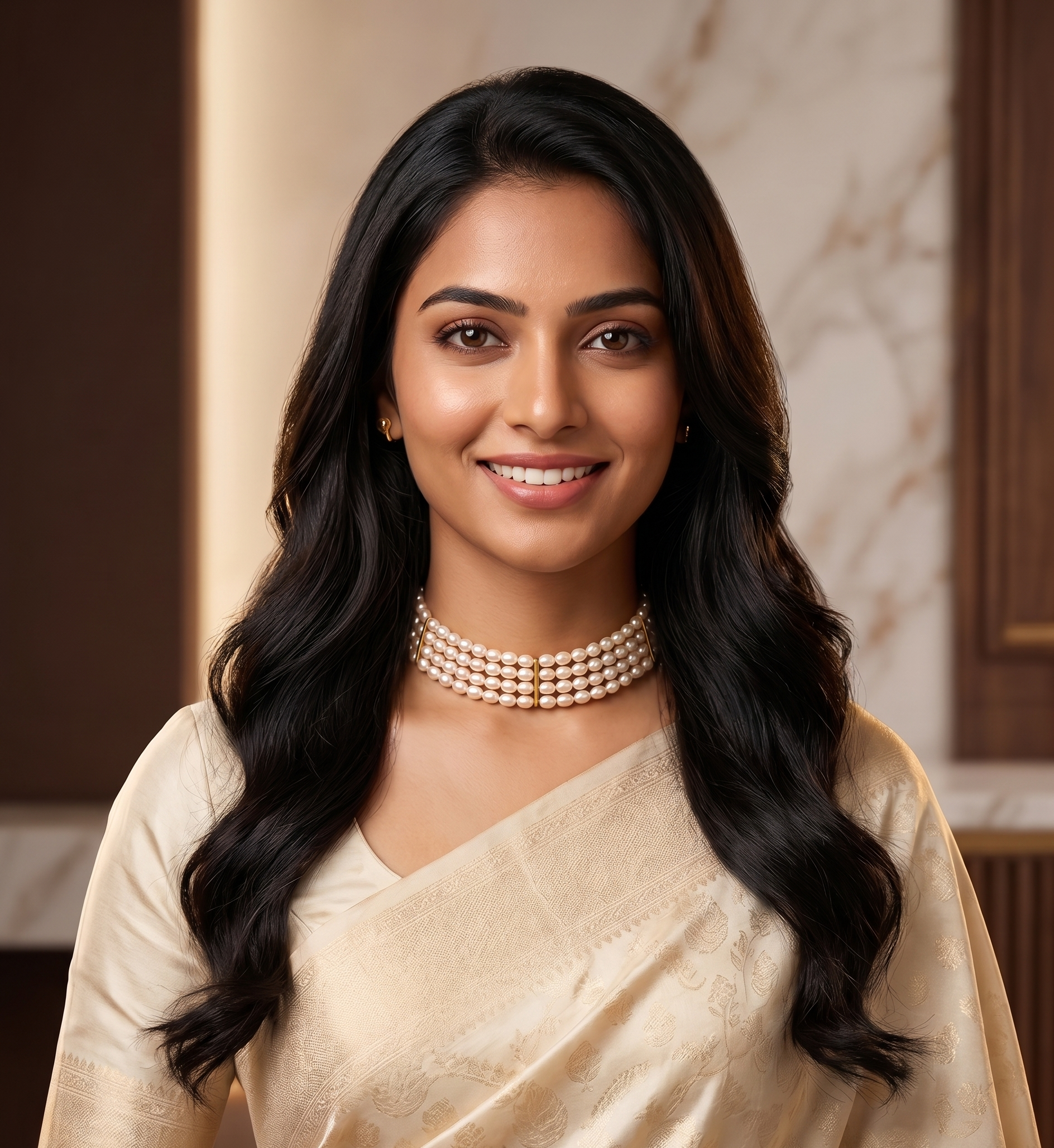Blush Harmony Multi-Strand Pearl Choker Set