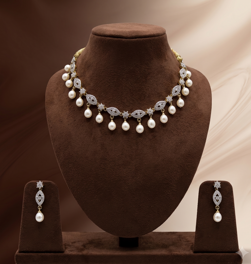 White CZ Necklace Set