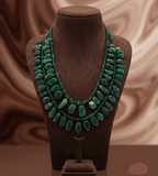 Emerald Mirage  Multi-Layered Green Gemstone Necklace