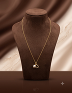 Golden Heart Pearl Pendant Chain