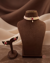 Freshwater Pearl & Ruby Red Stone Choker Set
