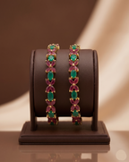 Ruby-Emerald Leaf Harmony Bangles