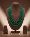 Cascade Canopy � Multi-Layered Uniform Green Bead Stone Necklace