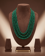 Cascade Canopy � Multi-Layered Uniform Green Bead Stone Necklace