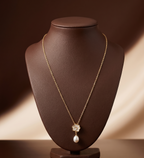 Floral Pearl Drop Pendant Chain