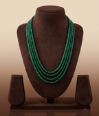 Green Beryl Veil Layered Faceted Bead Stone Necklace