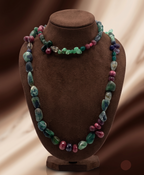 Garden Bloom � Multi-Strand Gemstone Necklace with Floral Accents Stone Necklace