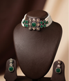 Polki & Emerald Multi-Strand Pearl Choker Set