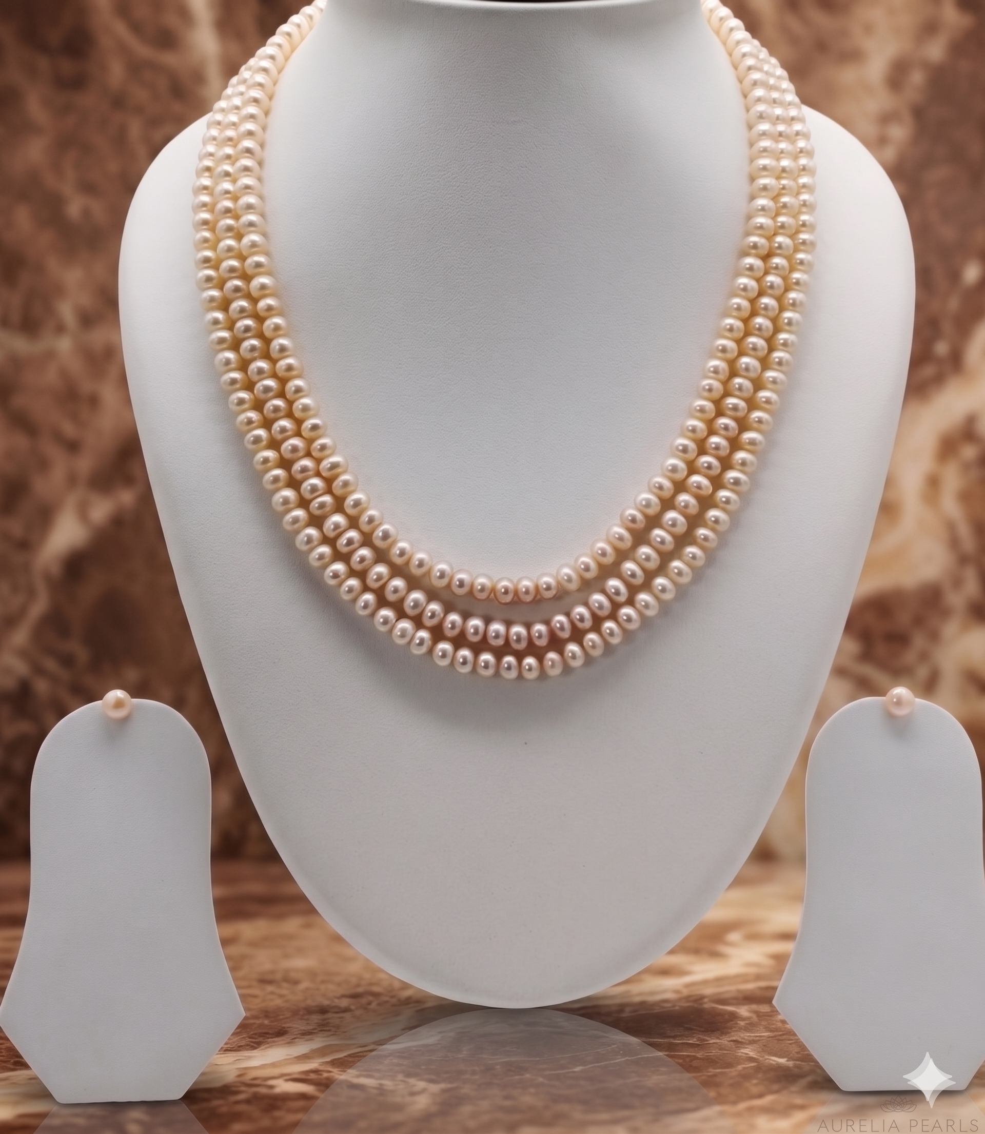 Royal Grace Triple-Strand Pearls Necklace