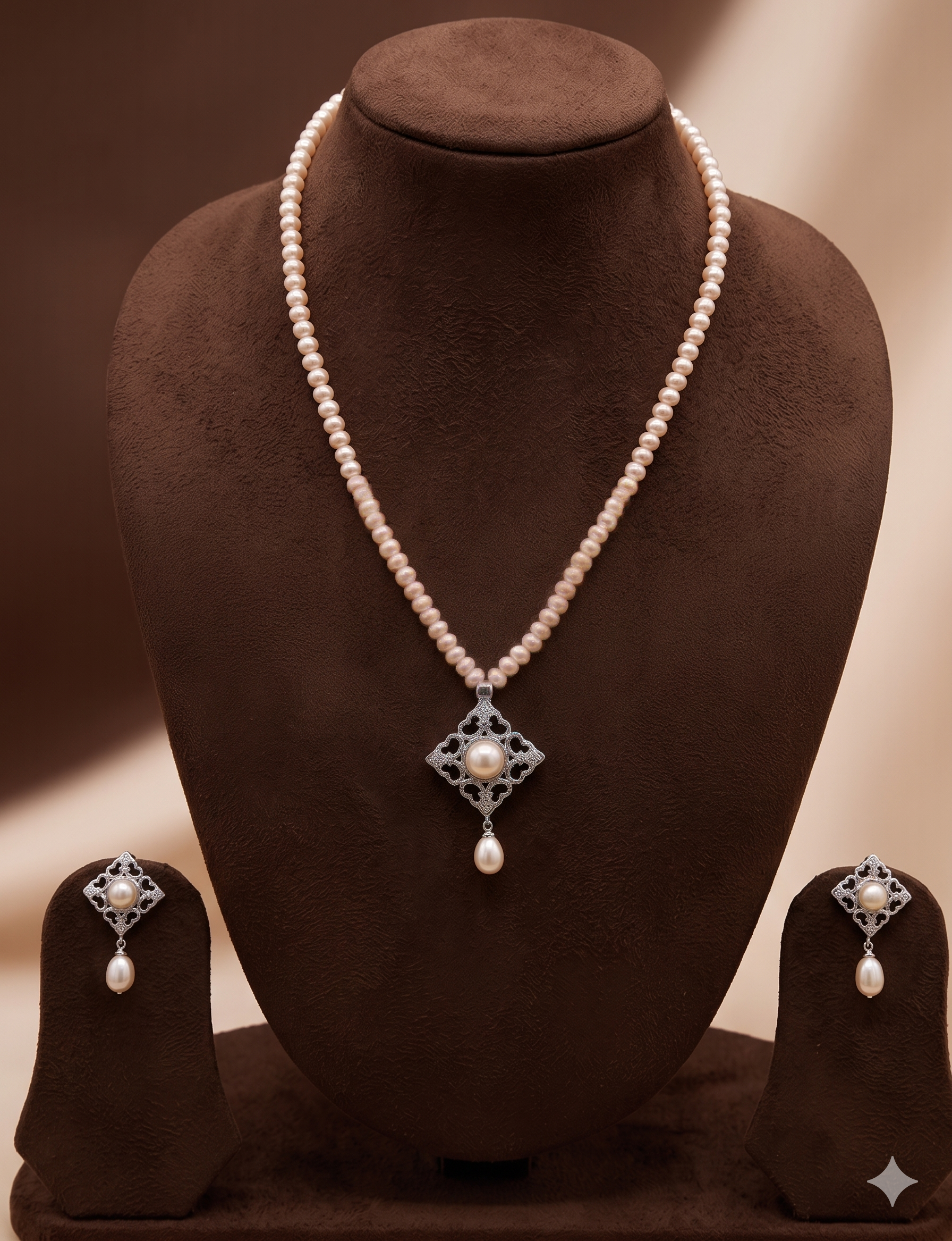 Blush Grace Freshwater Pearl Pendant Set