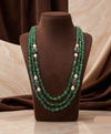 Regal Emerald & Pearl Multi-Strand Necklace
