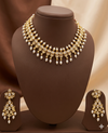 Handcrafted Natural pearl Necklace with white Stones