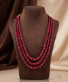 Crimson Majesty  Layered Ruby Beaded Necklace